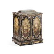 A VICTORIAN PAPIER-MÂCHÉ TABLE CABINET IN THE MANNER OF JENNENS & BETTRIDGE