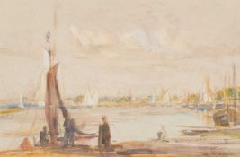 ALFRED ROBERT HAYWARD A.R.W.S., R.P., N.E.A.C (1875-1971) SAILING BOATS ON THE COAST