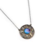 A CHARLES HORNER SILVER AND ENAMEL PENDANT