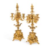 A PAIR OF LOUIS XVI STYLE GILT-METAL CANDELABRA, LATE 19TH CENTURY