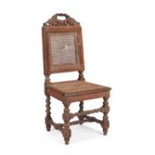 A 19TH CENTURY OAK AND CANEWORK CHILD'S CHAIR