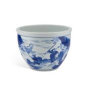 A CHINESE BLUE AND WHITE JARDINIÈRE