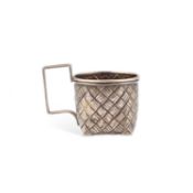 A 19TH CENTURY RUSSIAN SILVER BASKETWEAVE CUP
