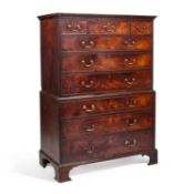 A GEORGE III MAHOGANY CHEST ON CHEST