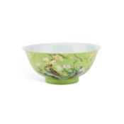 A CHINESE GREEN-GROUND BOWL