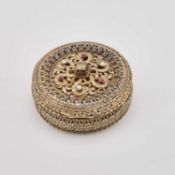 AN AUSTRO-HUNGARIAN SILVER-GILT 'JEWELLED' BOX AND COVER