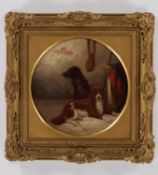 ATTRIBUTED TO THOMAS SMYTHE (1825-1906) TWO DOGS IN AN INTERIOR