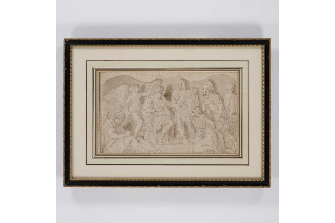 17TH/ 18TH CENTURY ITALIAN SCHOOL OLD MASTER DRAWING WITH AN EMPEROR AND CAPTIVES - Image 2 of 2