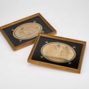 A PAIR OF GEORGIAN SILKWORK PICTURES