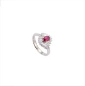 A RUBY AND DIAMOND RING
