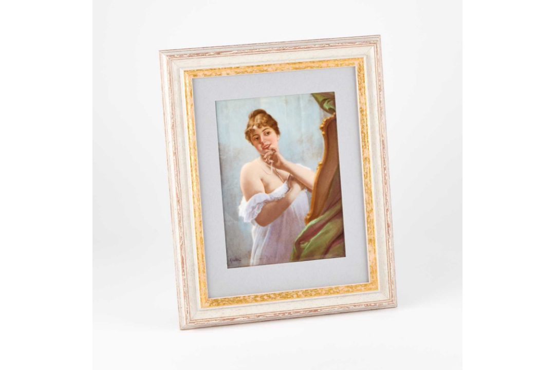 A BERLIN (KPM) PORCELAIN PLAQUE, 'IN THE BOUDOIR' - Image 1 of 2