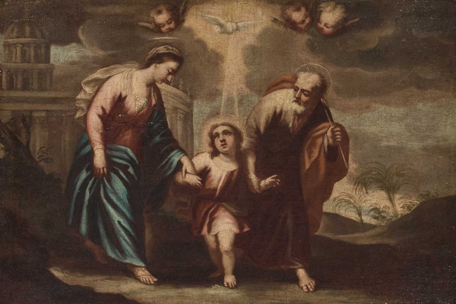 17TH CENTURY ITALIAN SCHOOL THE FLIGHT FROM EGYPT - Image 2 of 3