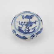 A CHINESE BLUE AND WHITE BOX AND COVER