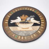A GOOD PIETRA DURA 27-INCH TABLETOP INSET WITH PLINY'S DOVES