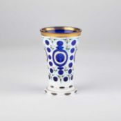 A BOHEMIAN OVERLAID GLASS GOBLET