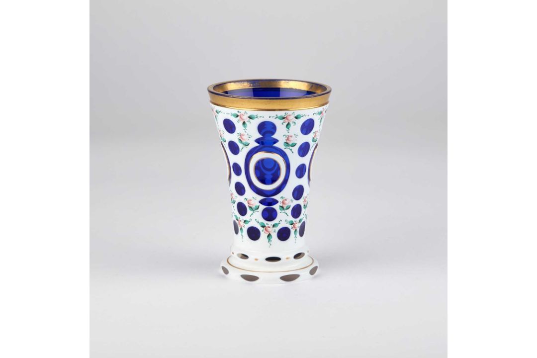 A BOHEMIAN OVERLAID GLASS GOBLET