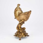 A 19TH CENTURY FRENCH GILT-BRONZE NAUTILUS SHELL CENTREPIECE
