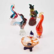 FIVE MURANO GLASS MODELS