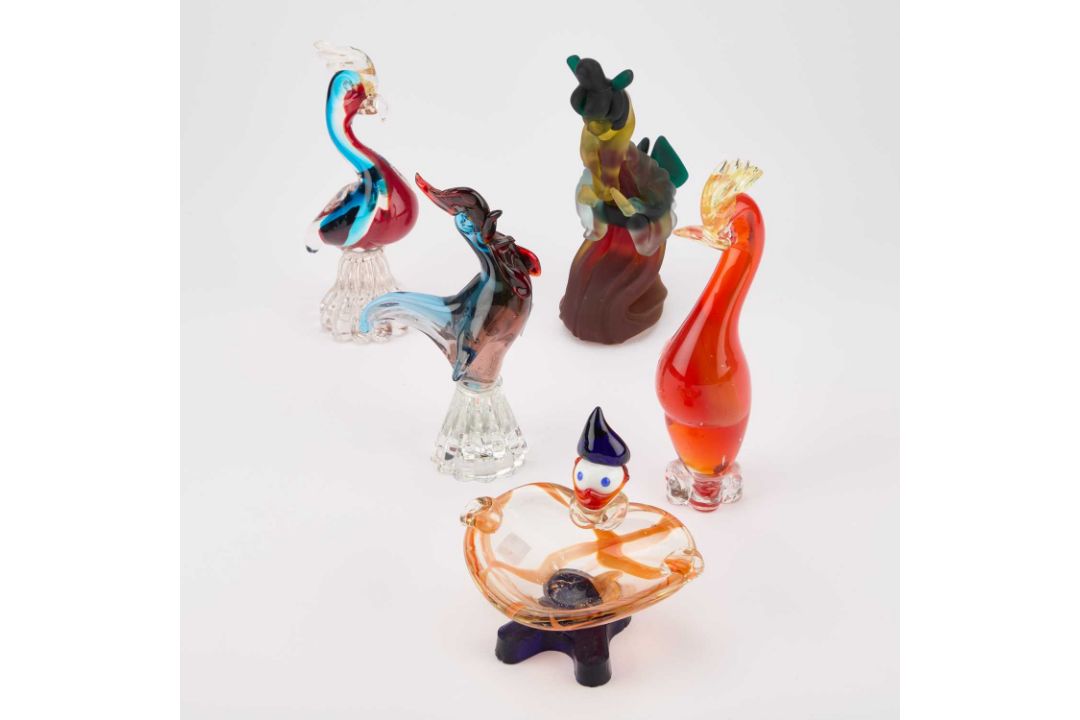 FIVE MURANO GLASS MODELS