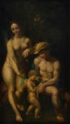 17TH/ 18TH CENTURY ITALIAN SCHOOL CLASSICAL SCENE WITH DIANA, THE HUNTER AND CUPID
