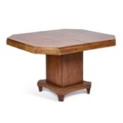 AN ART DECO WLANUT DINING TABLE
