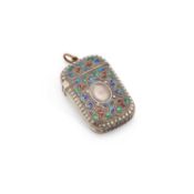A NORWEGIAN SILVER-GILT AND ENAMEL VESTA CASE