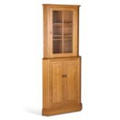 ANDREW CONNING, A BUTTERFLYMAN OAK CORNER CABINET, CIRCA 1980S