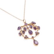 AN AMETHYST AND PEARL PENDANT NECKLACE