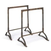 A PAIR OF 19TH CENTURY IRON TRESTLES