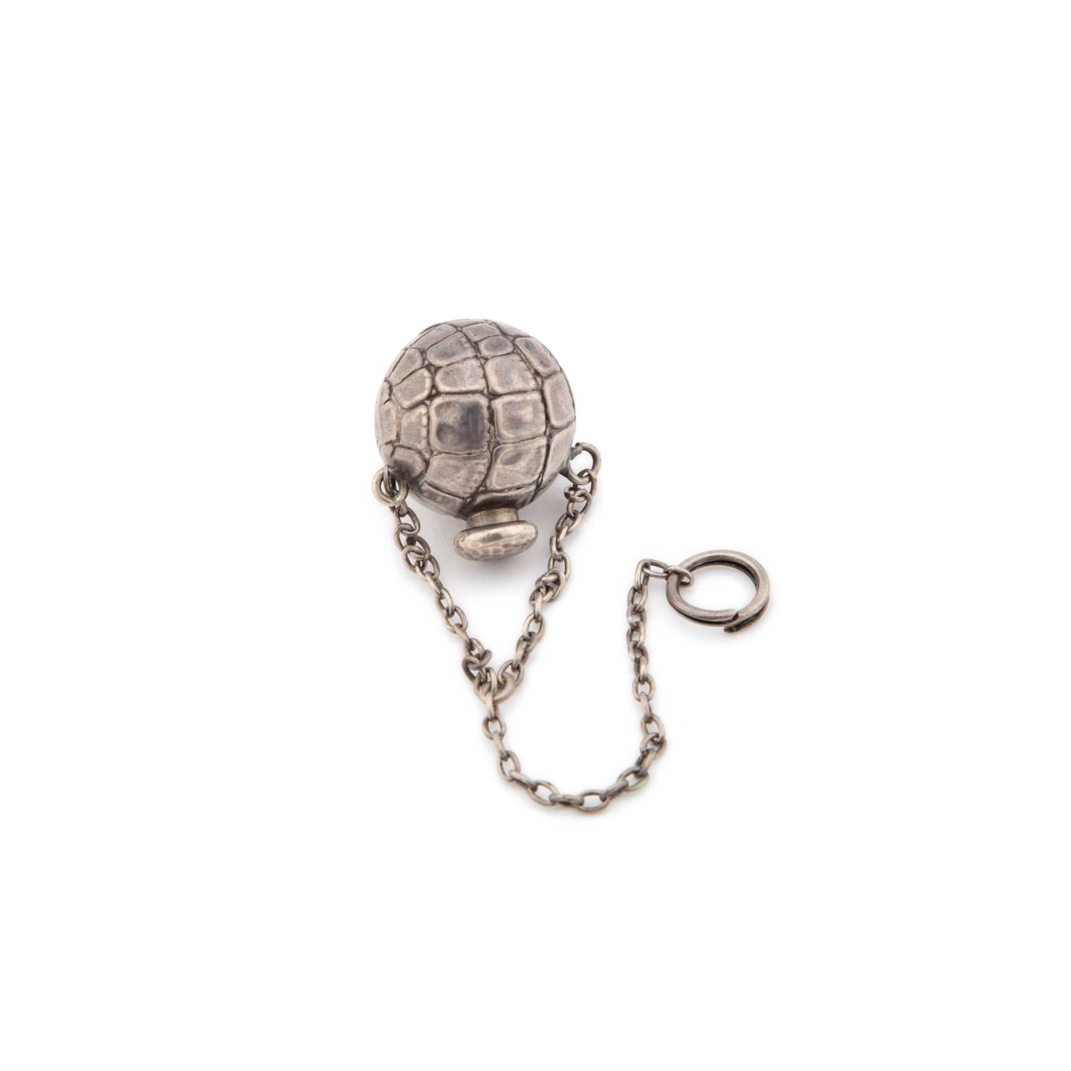 A SMALL AMERICAN STERLING SILVER 'GOLF BALL' SCENT BOTTLE