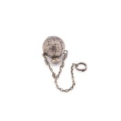 A SMALL AMERICAN STERLING SILVER 'GOLF BALL' SCENT BOTTLE