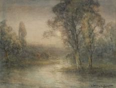 JAMES JEROME MILLER (LATE 19TH/EARLY 20TH CENTURY) WOODLAND SCENE AT DUSK
