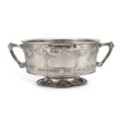 DAVID VEASEY FOR LIBERTY & CO, A TUDRIC PEWTER TWIN-HANDLED ROSE BOWL