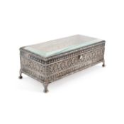 A 19TH CENTURY INDIAN SILVER TABLE BOX, KUTCH