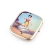 A GERMAN SILVER AND ENAMEL CIGARETTE CASE, EARLY 20TH CENTURY