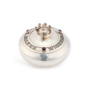 A ROYAL COMMEMORATIVE JEWELLED SILVER BOX