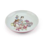 A CHINESE RUBY-BACK SAUCER DISH