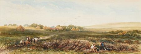 JAMES ORROCK (1829-1913) A PAIR OF HARVEST LANDSCAPES, ONE INSCRIBED NEAR BRIGHTON
