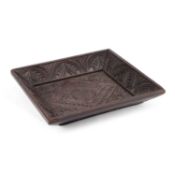 A CARVED OAK TRAY