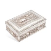 A LARGE BURMESE SILVER CIGAR BOX