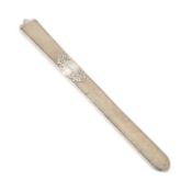AN EARLY 20TH CENTURY SILVER-MOUNTED SHAGREEN PAGE-TURNER