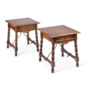 A PAIR OF OAK OCCASIONAL TABLES IN 17TH CENTURY SPANISH STYLE
