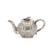 A CHINESE SILVER TEAPOT