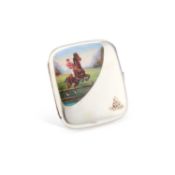 A CONTINENTAL SILVER AND ENAMEL CIGARETTE CASE