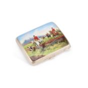 A CONTINENTAL SILVER AND ENAMEL CIGARETTE CASE