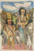 DOLORES AYERZA (ARGENTINIAN 20TH CENTURY) AMAZONIAN TRIBE FAMILY