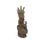 A BENIN BRONZE FIGURE