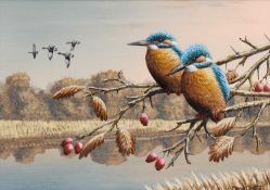 MARK CHESTER (BORN 1960) AUTUMN LEAVES, KINGFISHERS