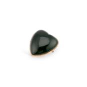 A FINE 14 CARAT GOLD AND NEPHRITE HEART-SHAPED BOX