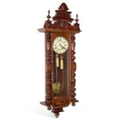 A GUSTAV BECKER WALNUT VIENNA WALL CLOCK, LATE 19TH CENTURY